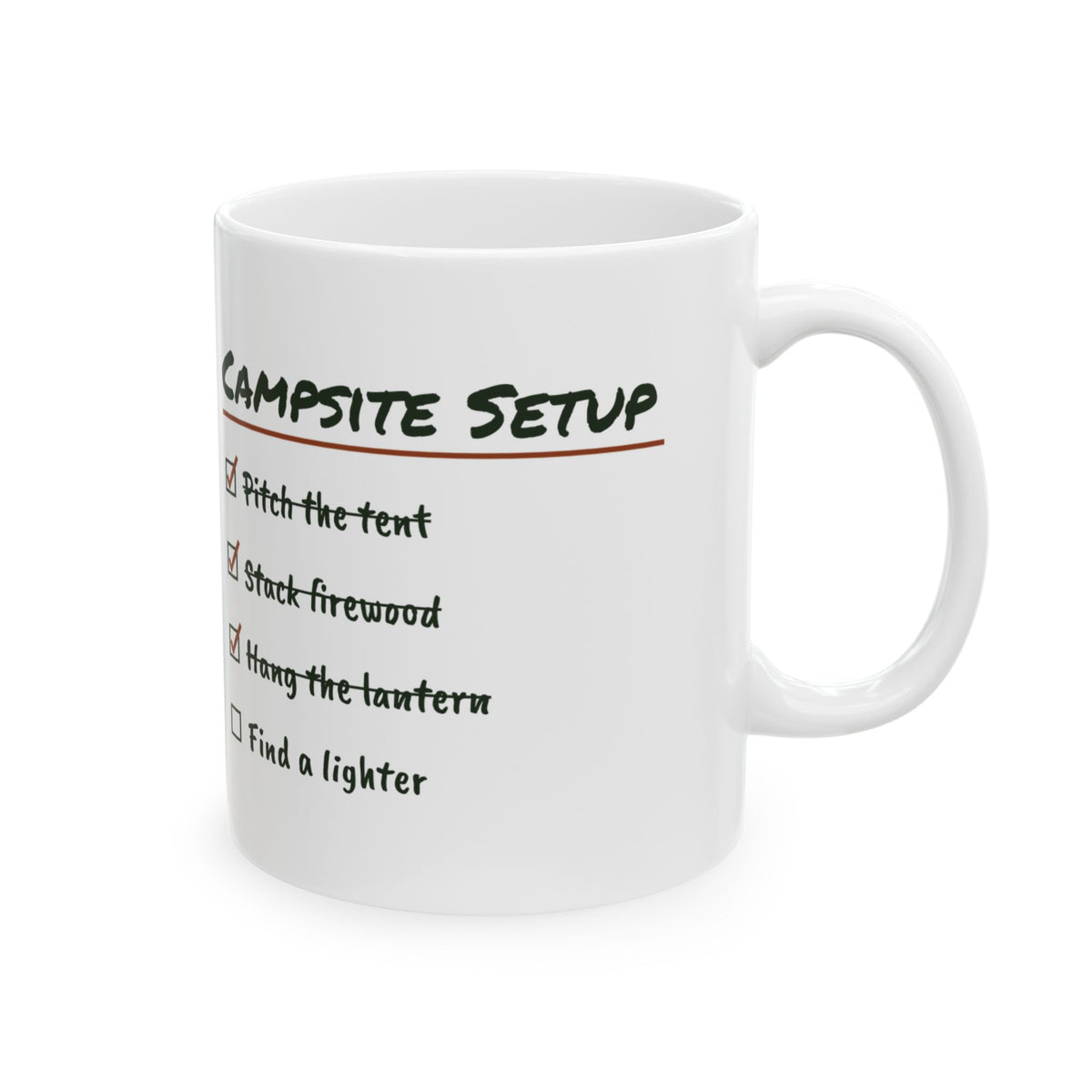 Funny Camping Mug Firewood Stacked No Lighter Checklist For Campers