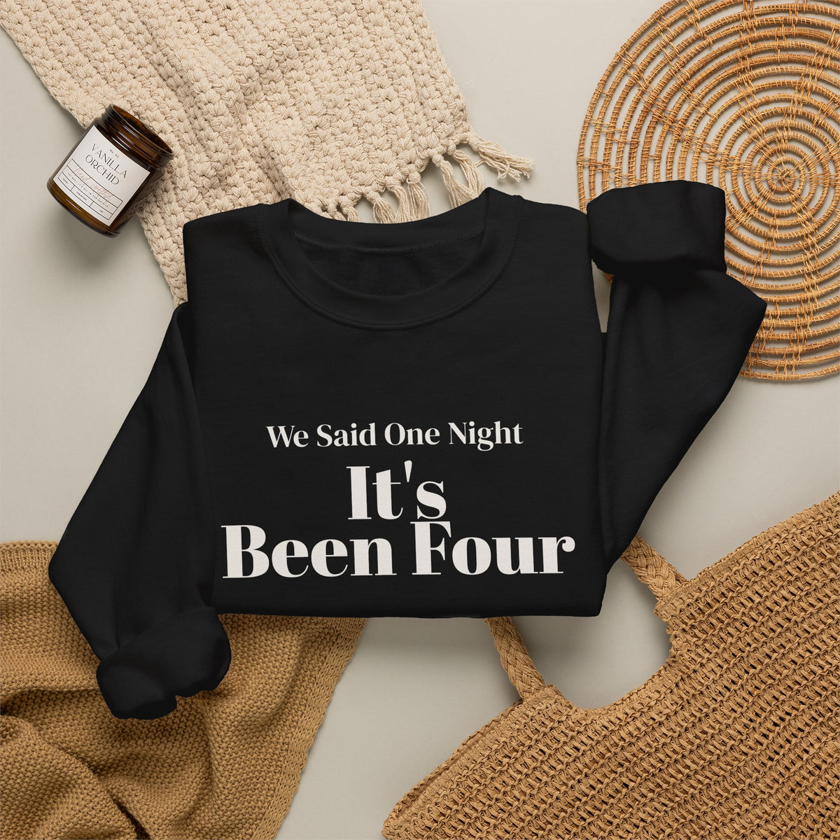 Funny Christmas In-Laws Sweatshirt We Said One Night It's Been Four