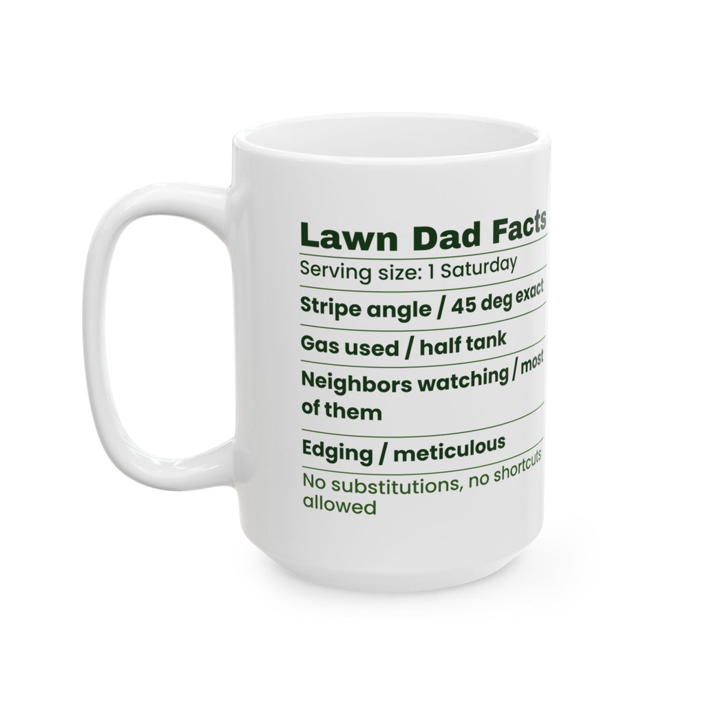 Funny Lawn Dad Coffee Mug Lawn Dad Facts Label For Dad