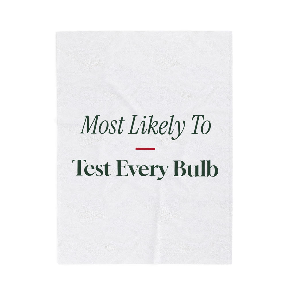 Funny Christmas Family Throw Blanket Most Likely To Test Every Bulb
