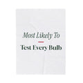 Funny Christmas Family Throw Blanket Most Likely To Test Every Bulb