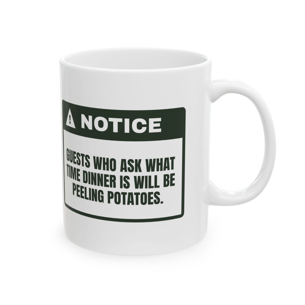 Funny Christmas Host Coffee Mug Ask When Dinner Is Peel Potatoes