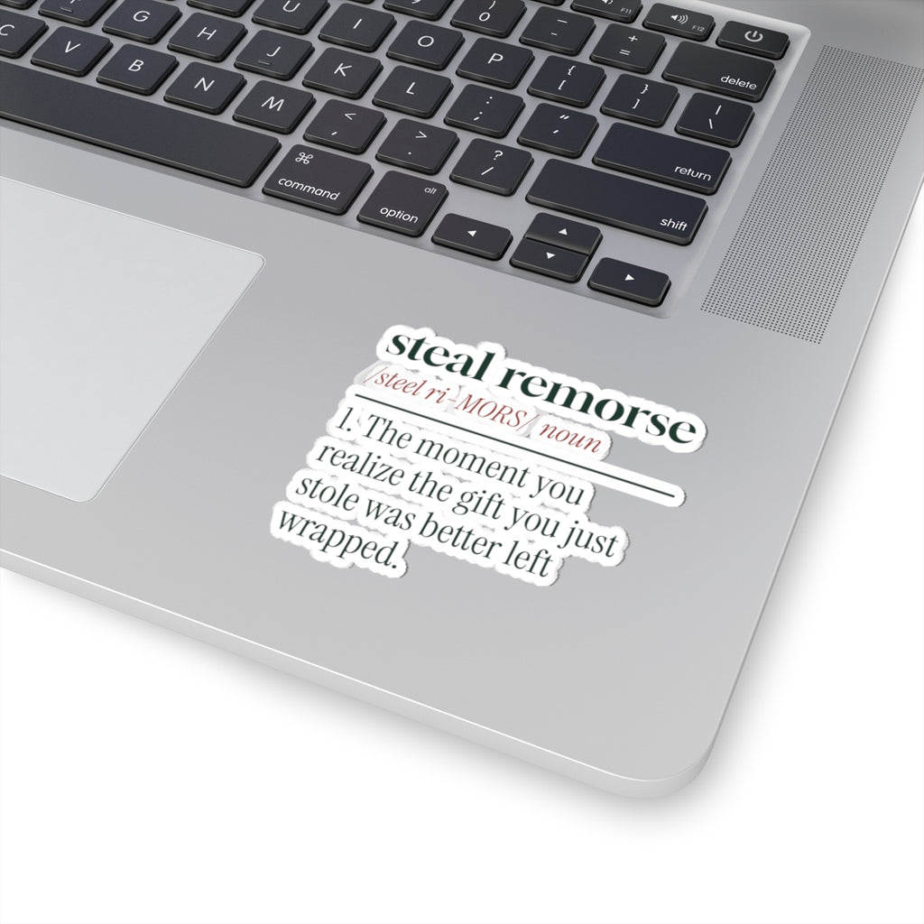 Funny White Elephant Sticker Steal Remorse Dictionary Definition
