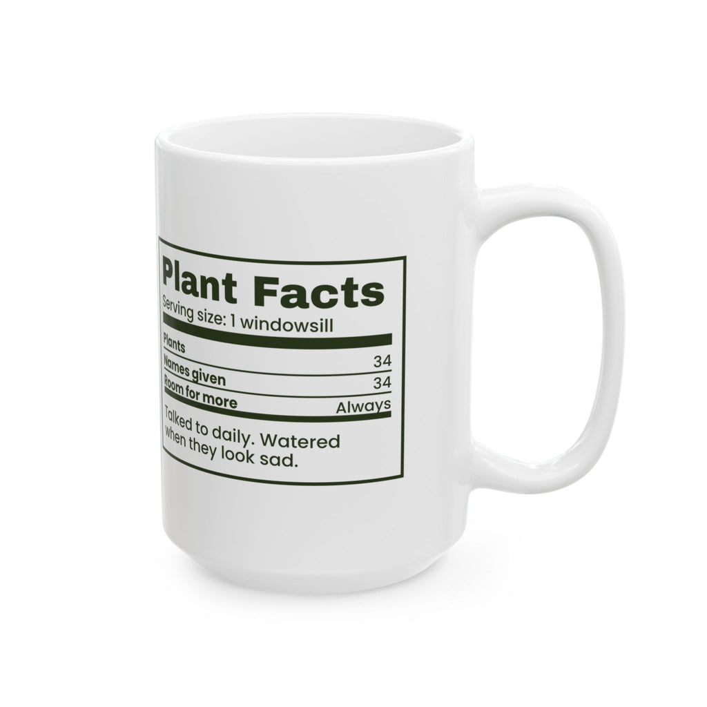 Funny Plant Lover Coffee Mug Plant Facts Nutrition Label