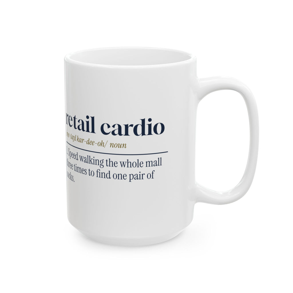 Funny Christmas Shopping Coffee Mug Retail Cardio Definition
