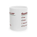 Funny Christmas Shopping Coffee Mug Panic Buy A Candle Checklist