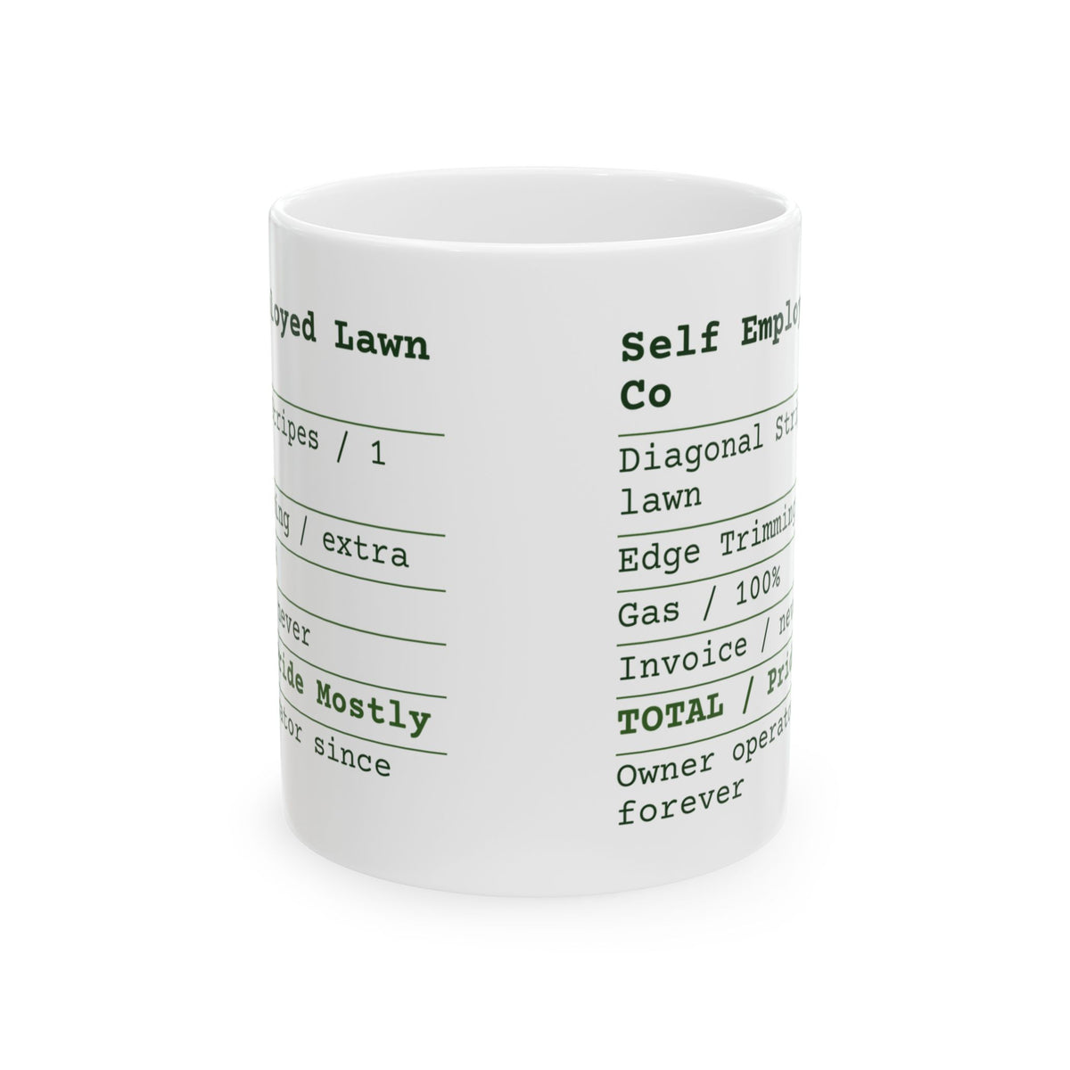 Funny Lawn Dad Coffee Mug Lawn Service Invoice For Dad