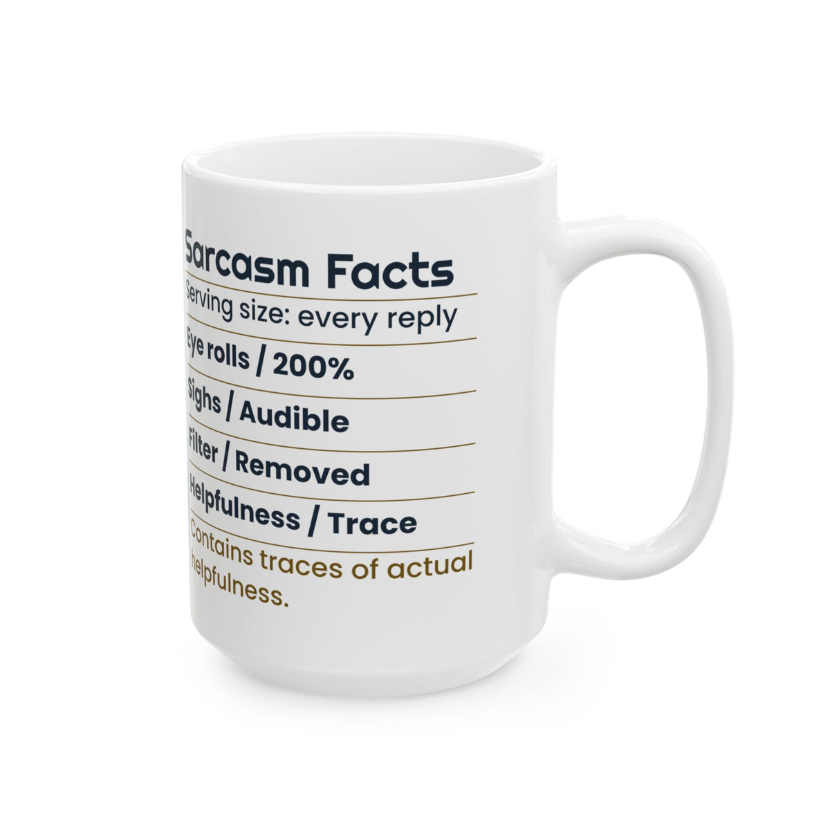 Funny Sarcastic Coffee Mug Sarcasm Facts Label For Coworkers