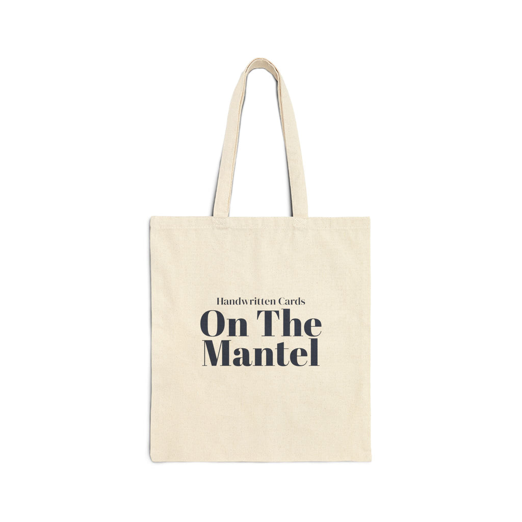 Christmas Tote Bag Handwritten Cards On The Mantel Cozy Holiday Cup