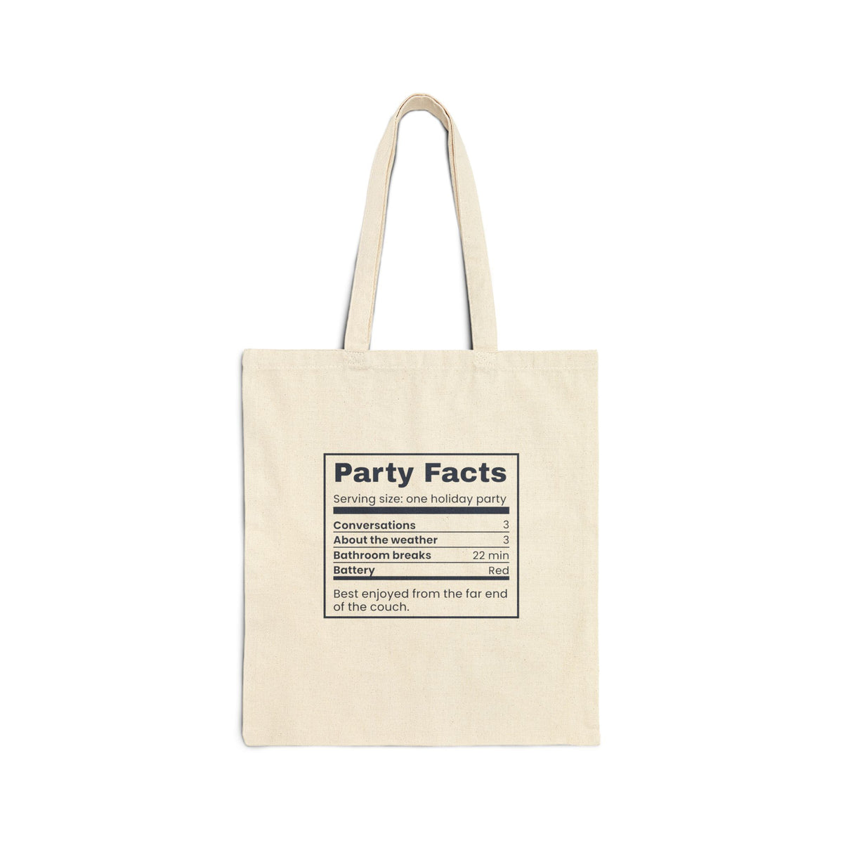 Funny Introvert Christmas Party Tote Bag Party Nutrition Facts