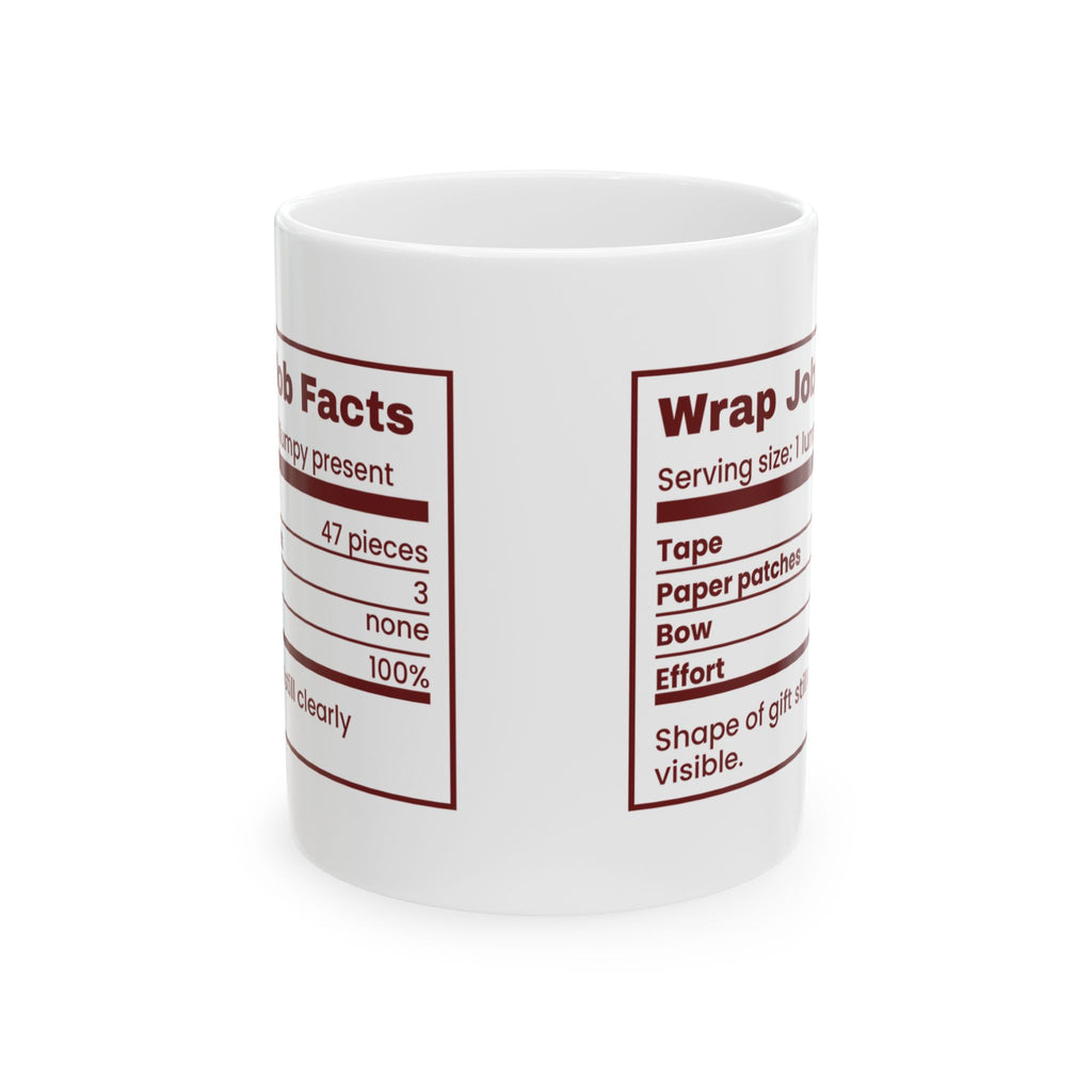 Funny Christmas Coffee Mug Wrap Job Facts Nutrition Label