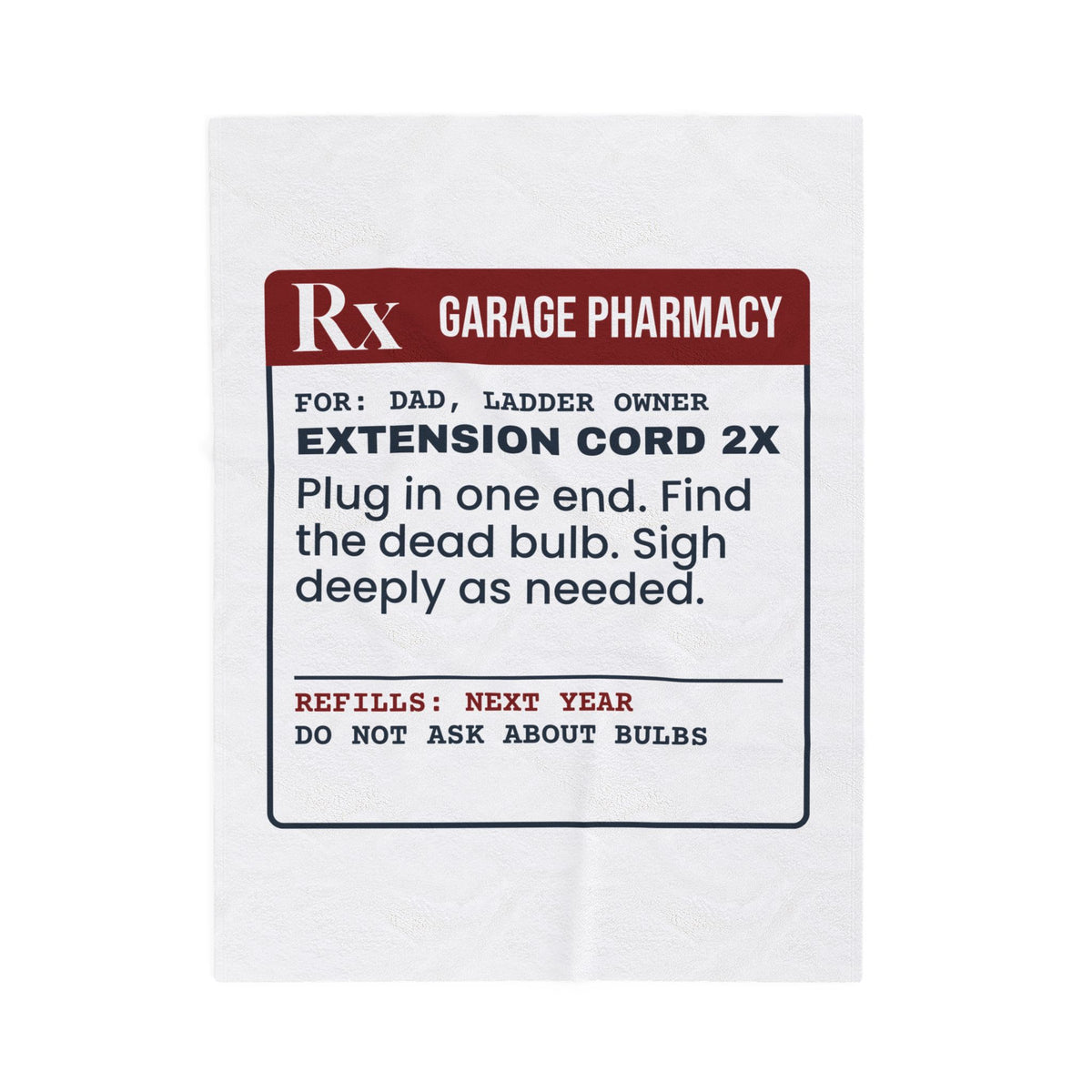 Funny Dad Christmas Throw Blanket Extension Cord 2x Find The Dead Bulb