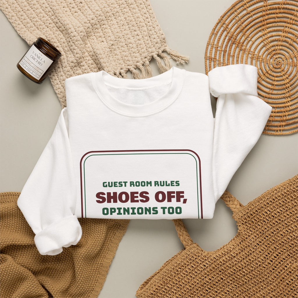 Funny Christmas In-Laws Sweatshirt Shoes Off Opinions Too