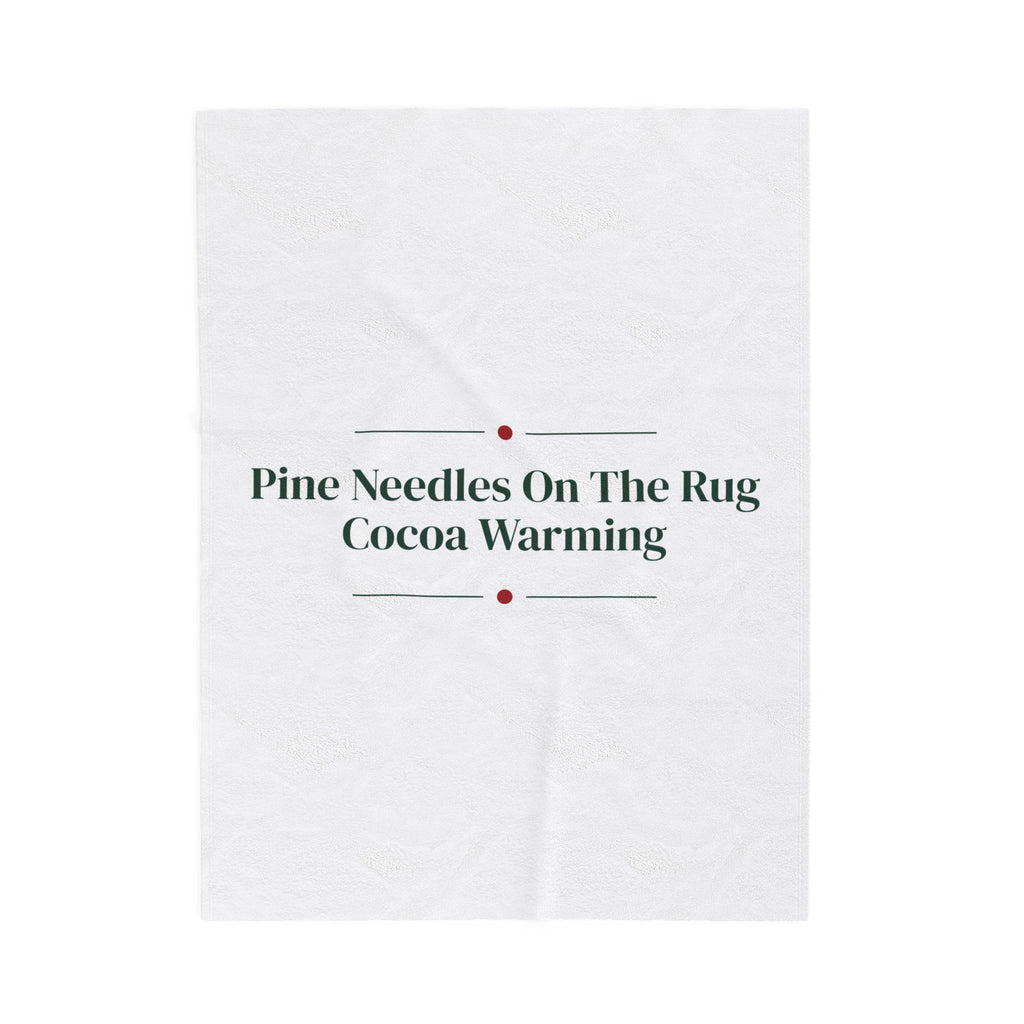 Cozy Christmas Throw Blanket Pine Needles On The Rug Cocoa Warming