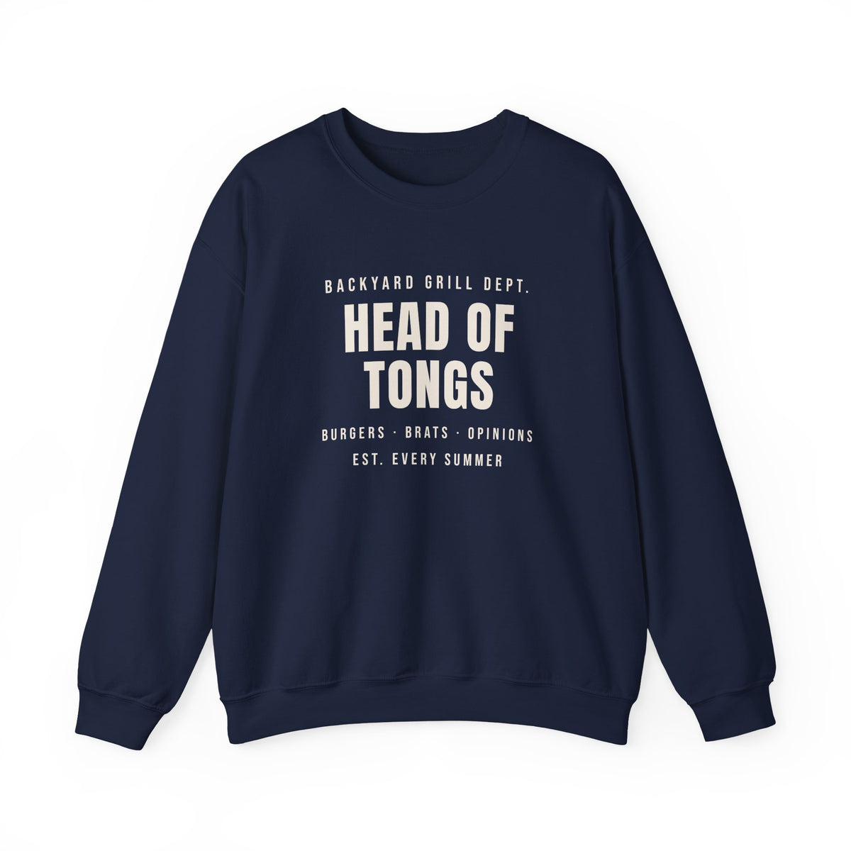 Funny Grill Dad Sweatshirt Head Of Tongs Backyard BBQ