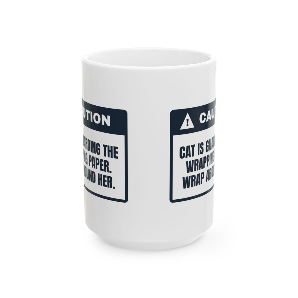 Funny Christmas Cat Coffee Mug Wrap Around The Cat For Cat Lovers