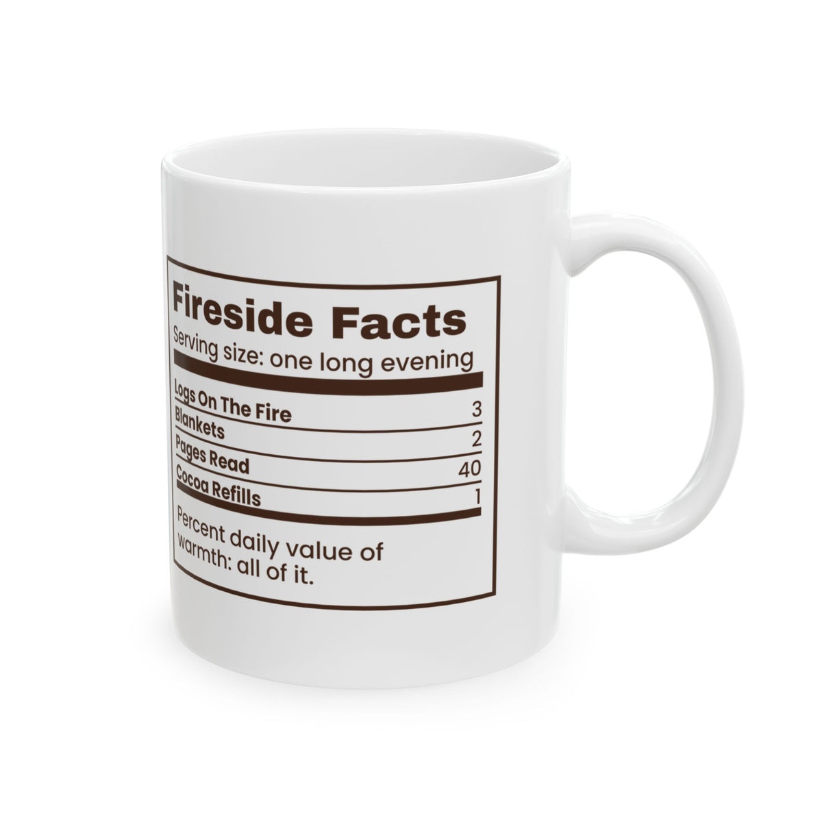 Christmas Coffee Mug Fireside Facts Cozy Winter Reading Cup