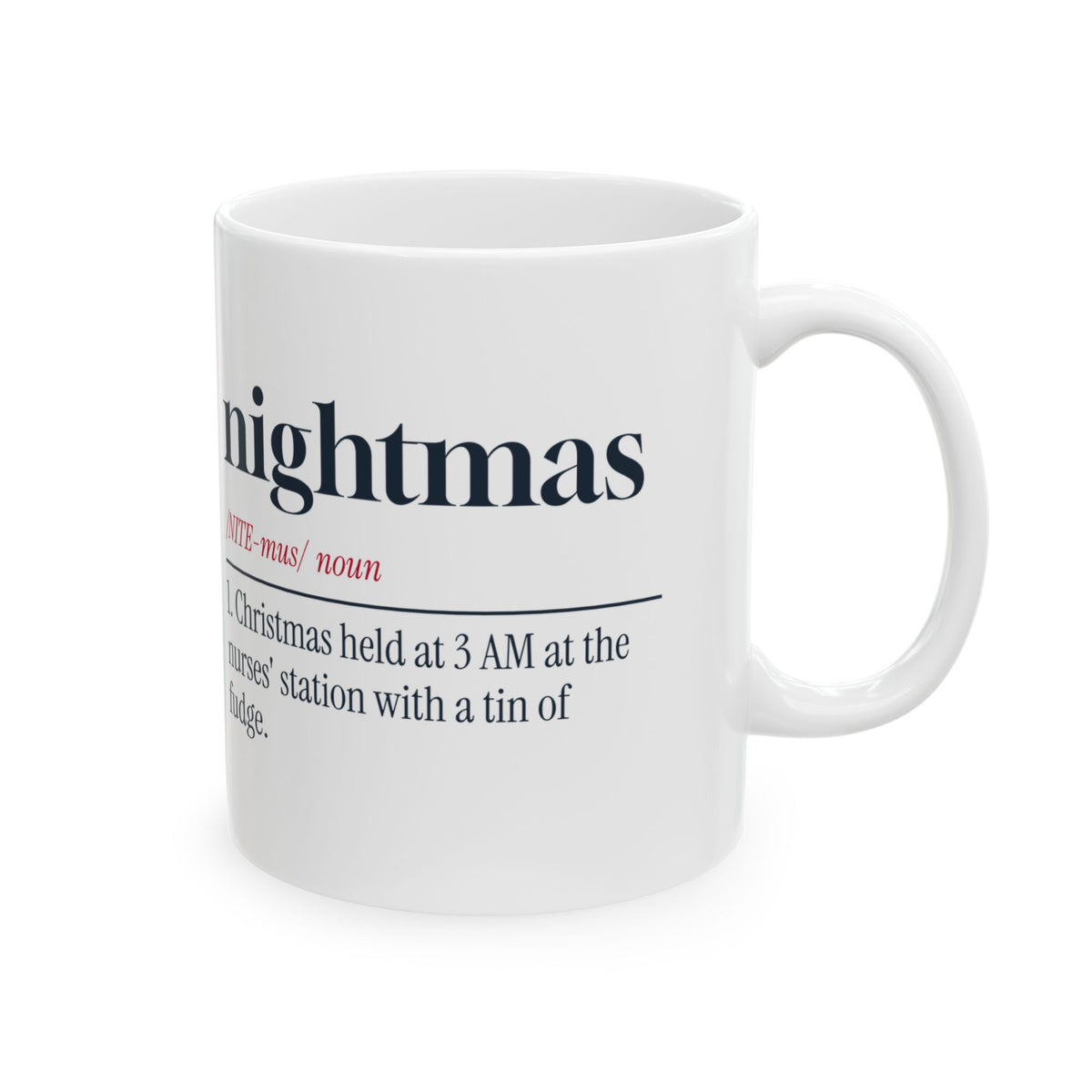 Funny Christmas Nurse Coffee Mug Nightmas Dictionary Definition