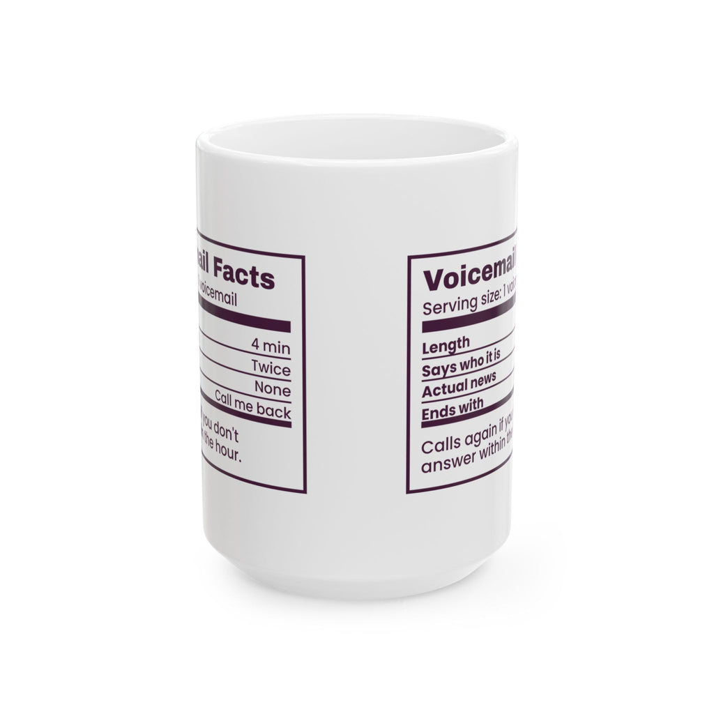 Funny Grandma Coffee Mug Grandma's Voicemail Nutrition Facts