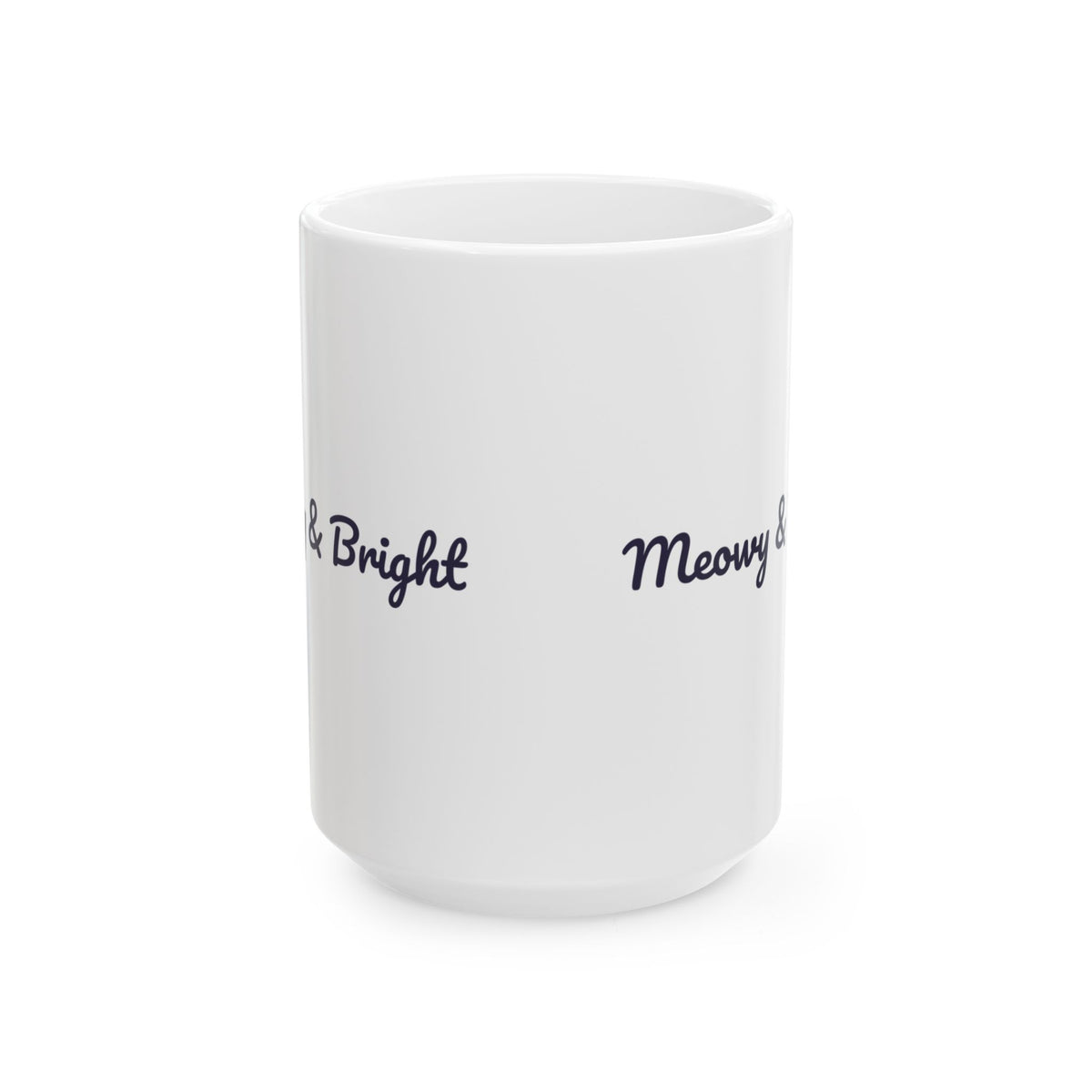Funny Cat Christmas Coffee Mug Meowy And Bright For Cat Owners