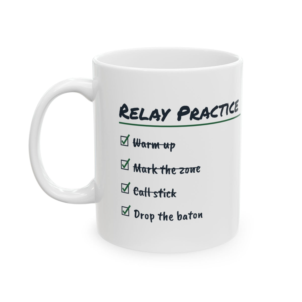 Funny Track Coffee Mug Relay Practice Checklist Call Stick For Runners