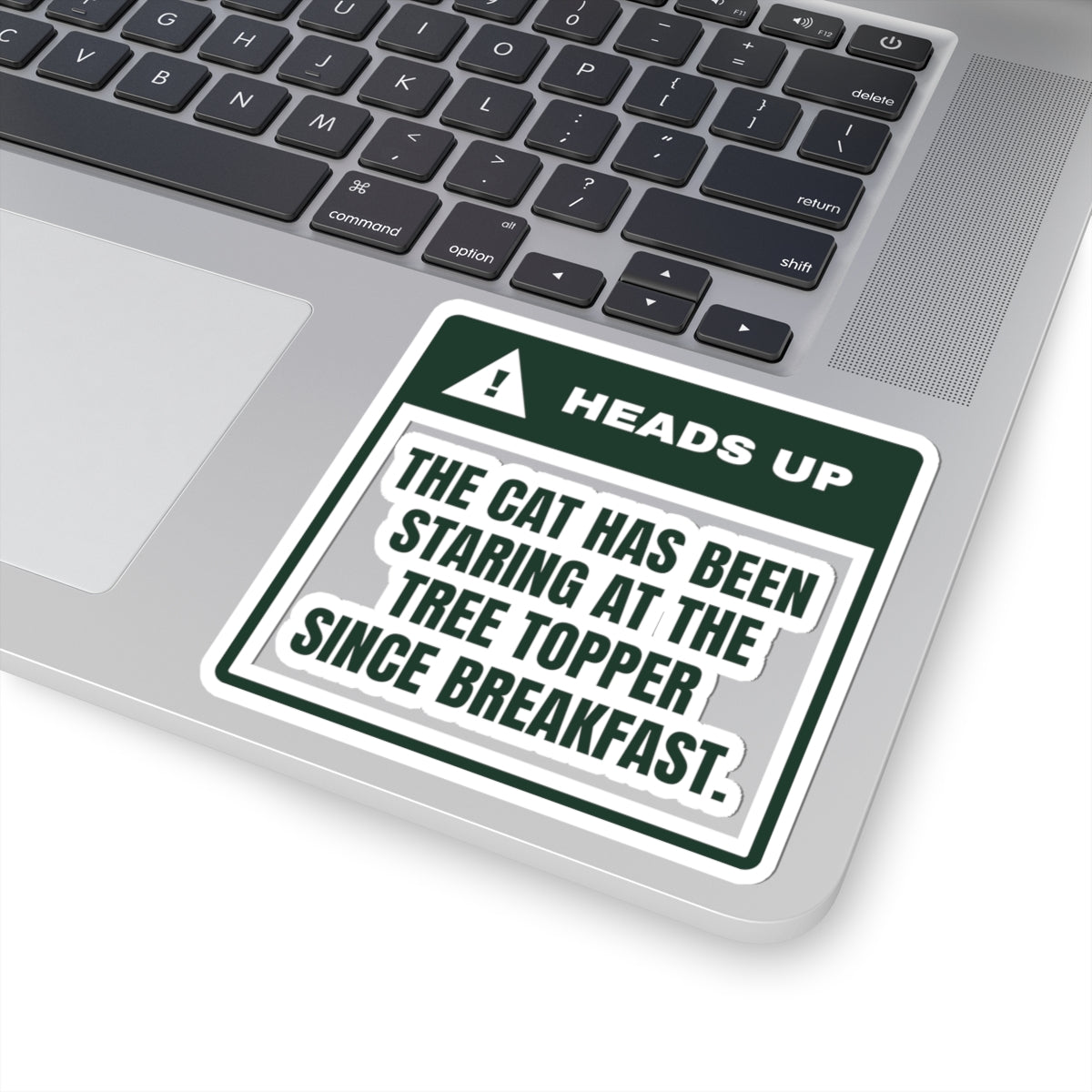 Funny Christmas Sticker Staring At The Topper Since Breakfast