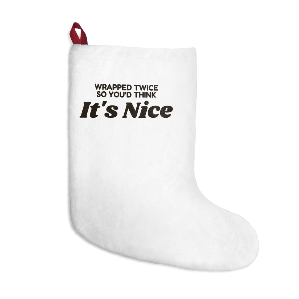 Funny White Elephant Christmas Stocking Wrapped Twice So You'd Think Its