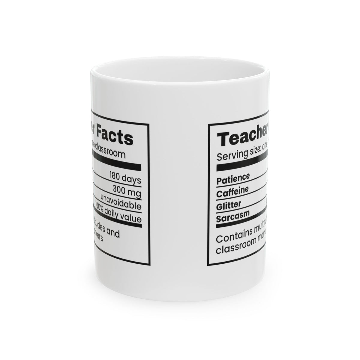 Teacher Coffee Mug 180 Days Of Patience 100% Sarcasm