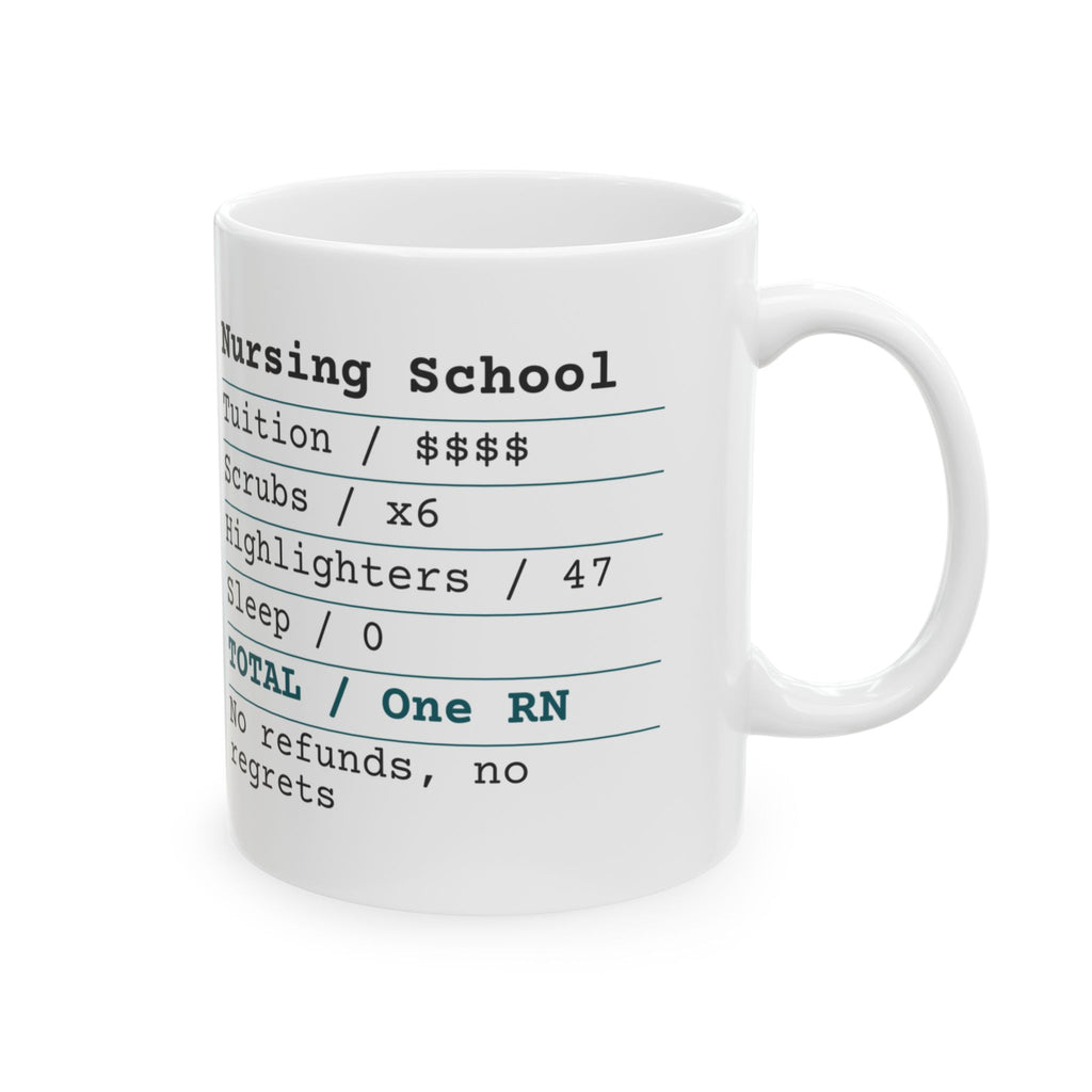 Funny Nurse Mug Nursing School Receipt Grad RN Coffee Cup