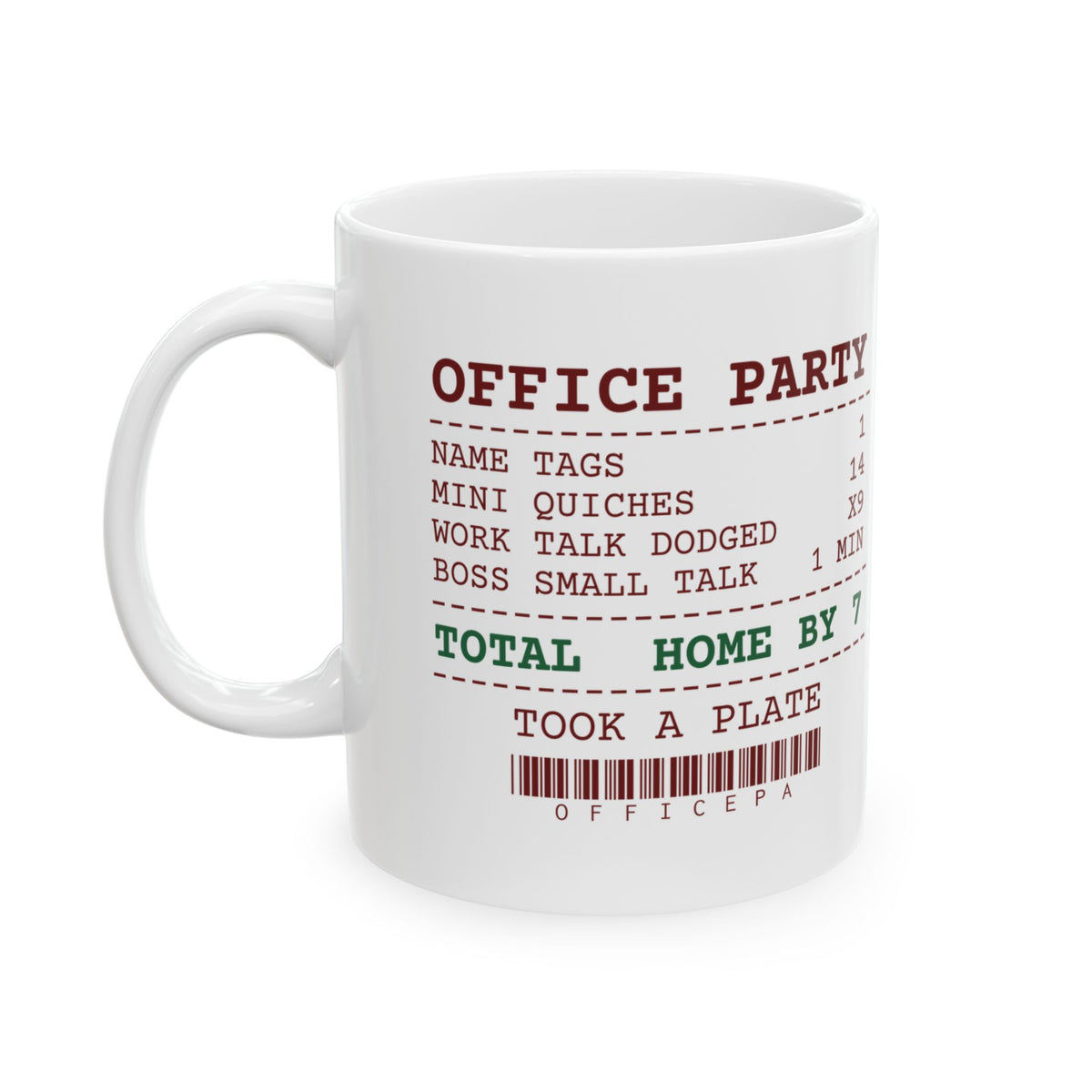 Funny Christmas Coworker Coffee Mug Mini Quiches 14 Office Party Receipt