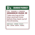 Christmas Sticker Grandkid Hugs Prescription For Grandparents