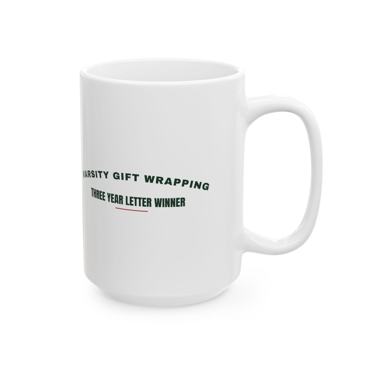 Funny Christmas Wrapping Coffee Mug Varsity Gift Wrapping Letter Winner