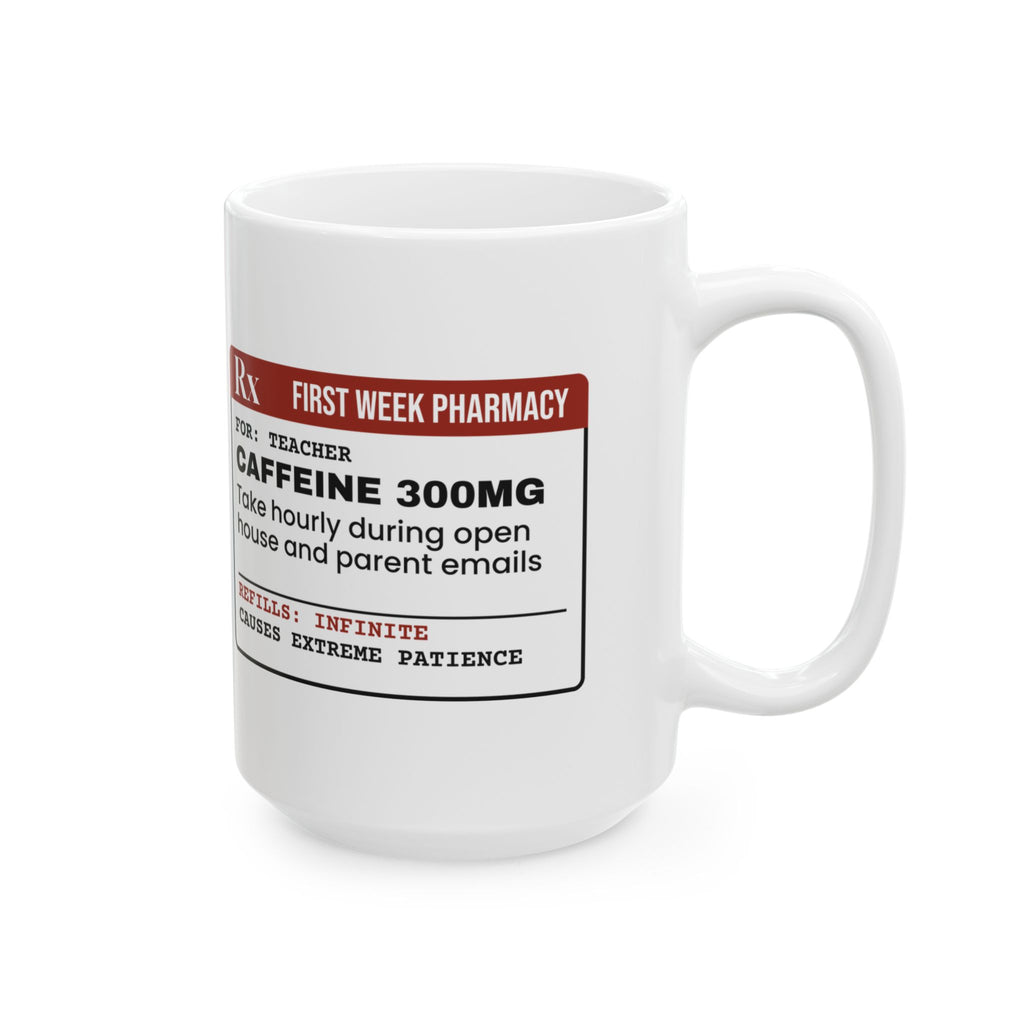 Funny Teacher Coffee Mug Prescription Caffeine Label For Teachers