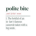 Funny In-Laws Christmas Sticker Polite Bite Dictionary Definition