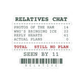 Funny Christmas Sticker Relatives Chat Still No Plan Receipt