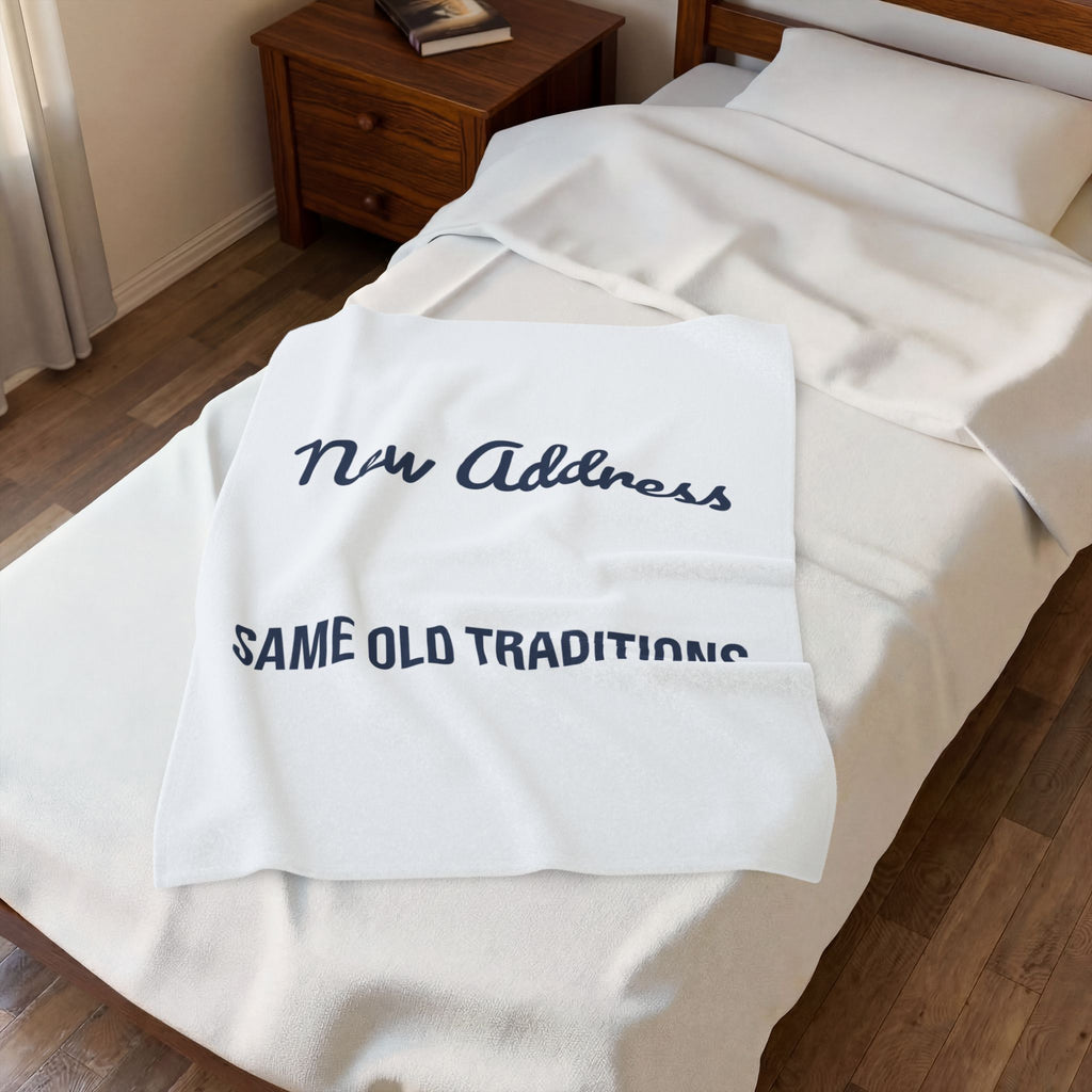 New Home Christmas Throw Blanket New Address Same Old Traditions