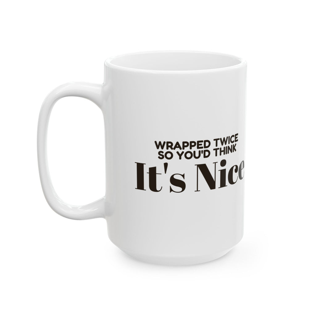 Funny White Elephant Coffee Mug Wrapped Twice So You'd Think Its Nice