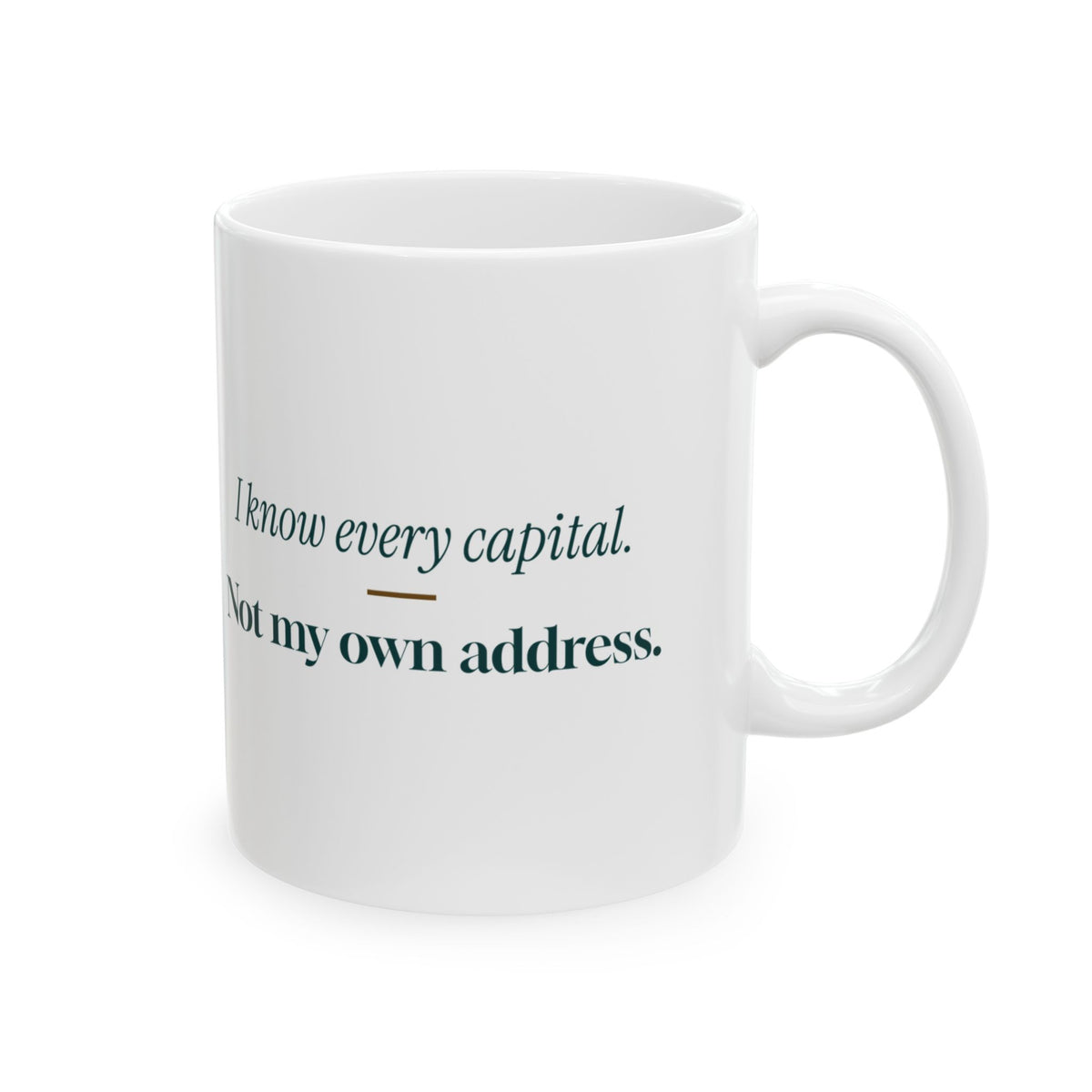 Trivia Coffee Mug "I Know Every Capital" For Geeks