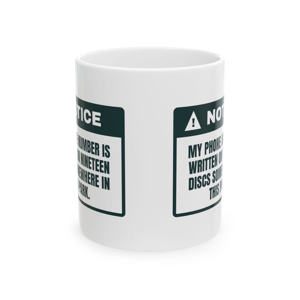 Funny Disc Golf Coffee Mug Number On 19 Discs Warning Label