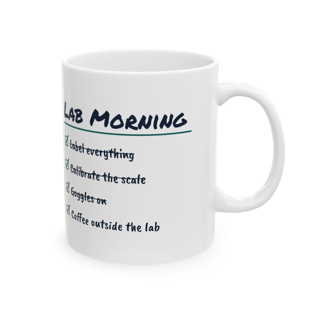 Funny Lab Coffee Mug Lab Morning Checklist For Scientists