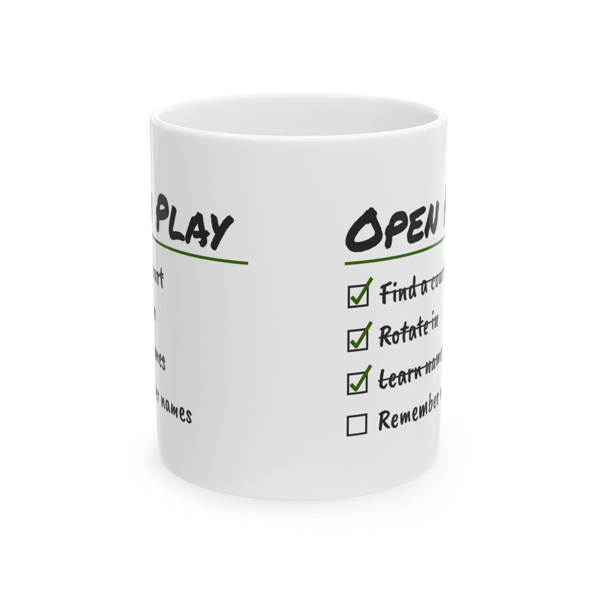 Pickleball Coffee Mug Open Play Checklist Forgot Names