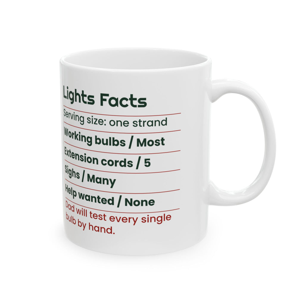 Funny Dad Christmas Coffee Mug Lights Facts Label For Dad