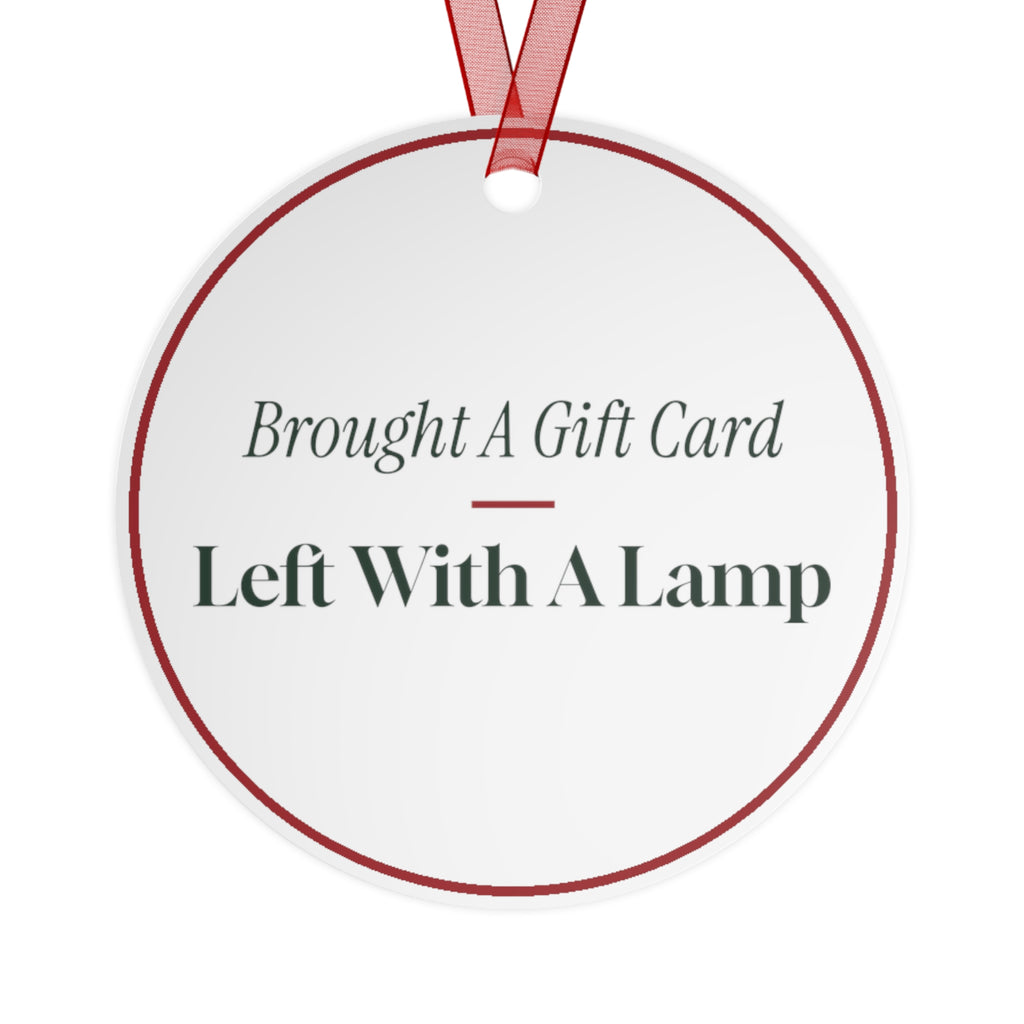 Funny Christmas Ornament Brought A Gift Card Left With A Lamp