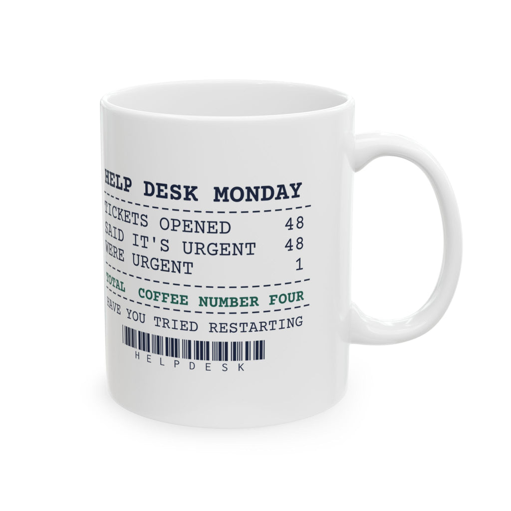 Funny IT Support Coffee Mug Marked Urgent 48 Were Urgent 1 Receipt