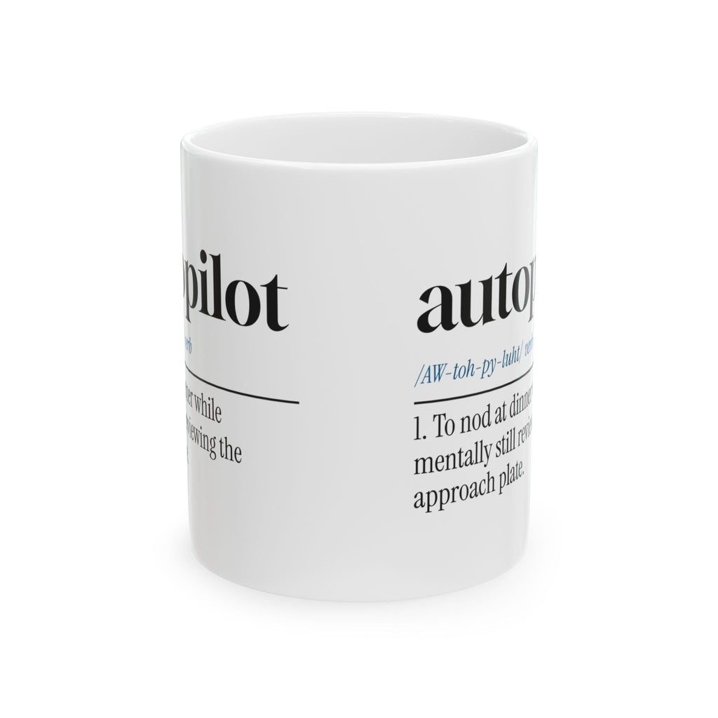 Pilot Coffee Mug Nodding At Dinner Reviewing