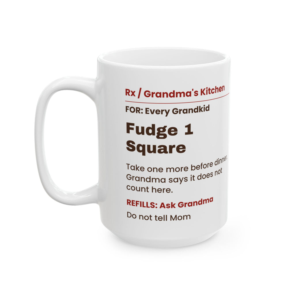 Funny Grandma Christmas Coffee Mug Fudge 1 Square Prescription