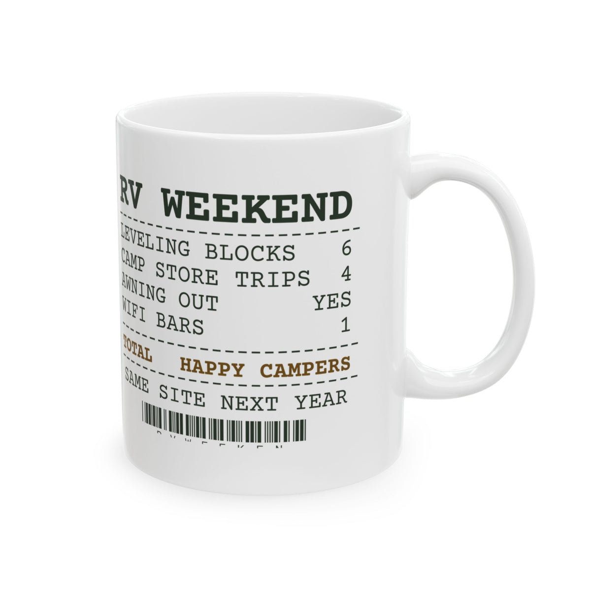 Funny RV Coffee Mug Camp Store Trips 4 Wifi Bars 1 Receipt