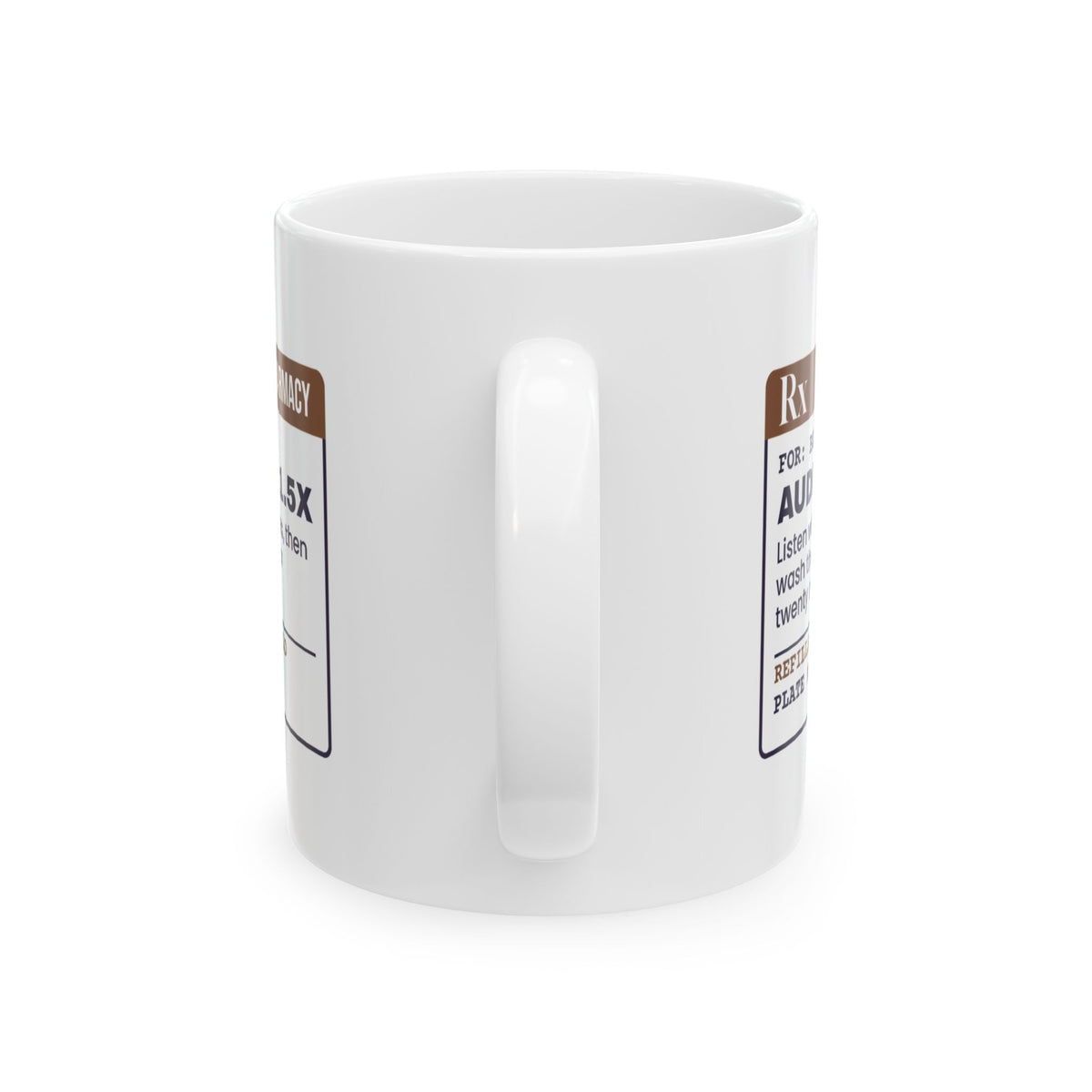 Funny Book Lover Coffee Mug Audiobook 1.5x Prescription For Readers