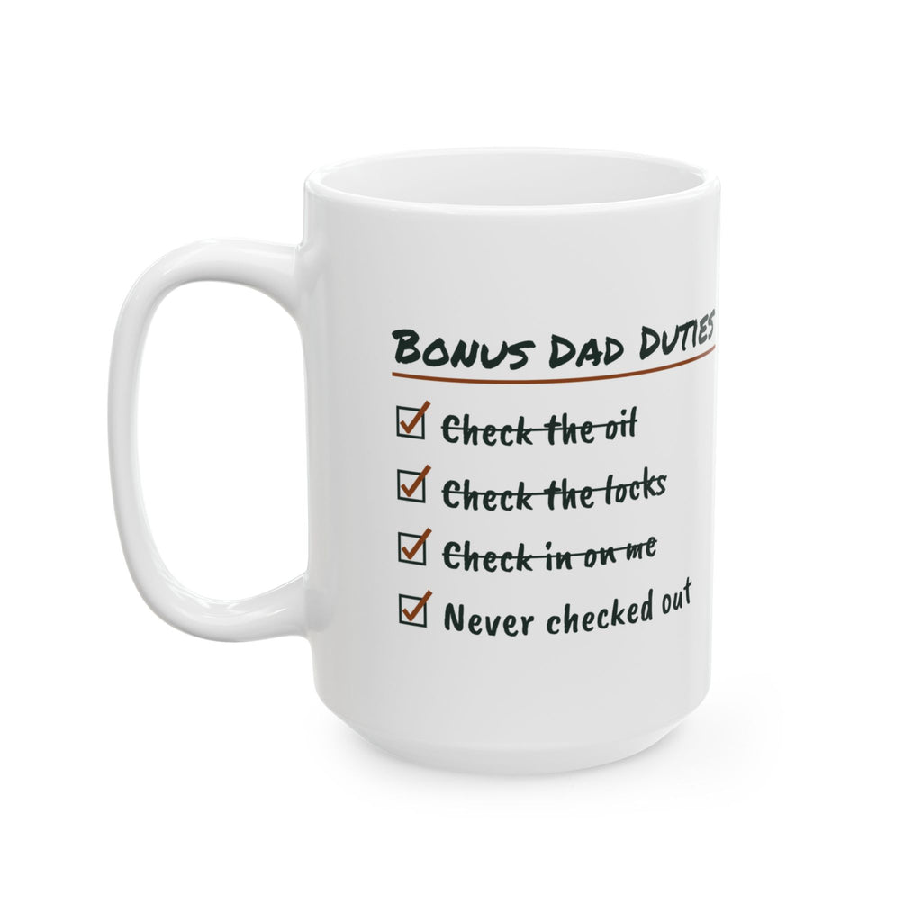 Bonus Dad Duties Coffee Mug Funny Checklist For Stepdads