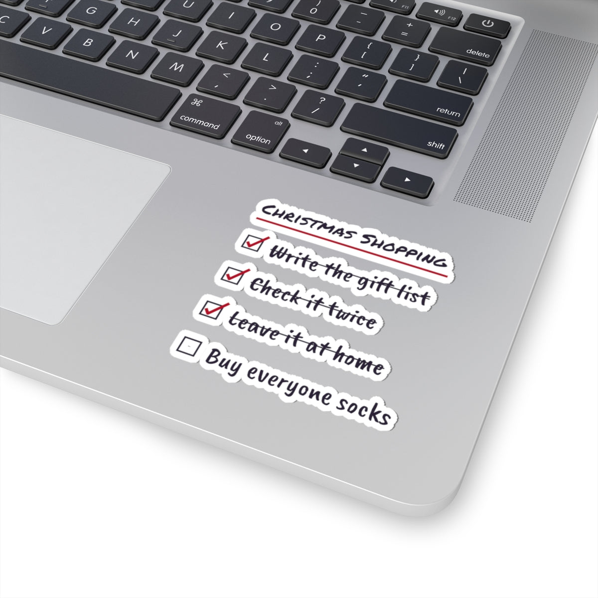 Funny Christmas Sticker Shopping Checklist Buy Everyone Socks